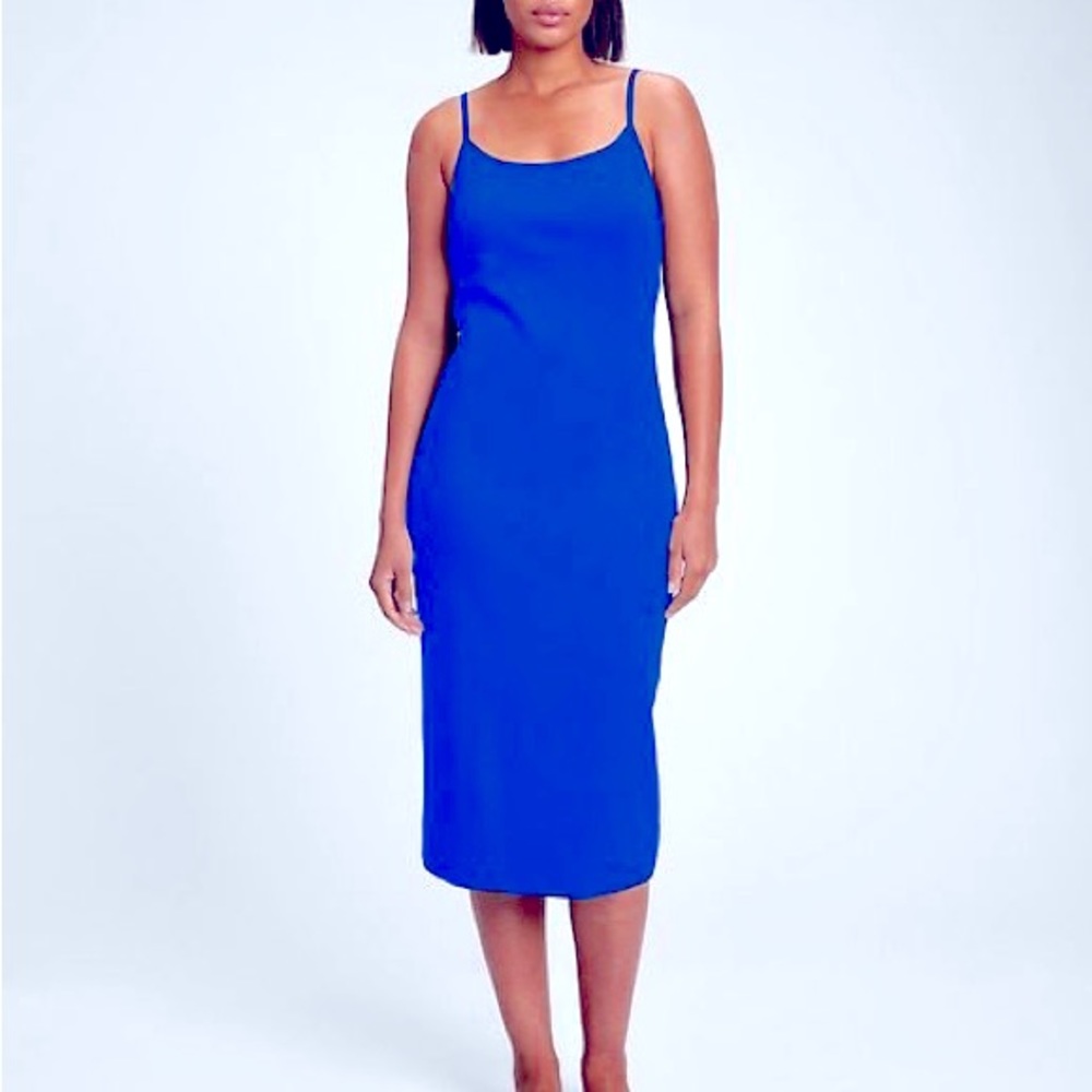 J. Crew Strappy Cami Midi Dress sz S Blue 100% Cotton
